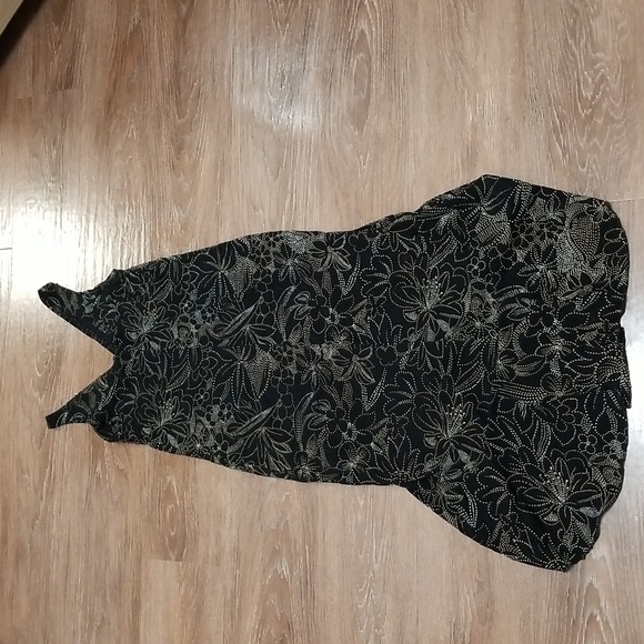 (10P) Jessica Tropical Palm Print Midi High Low Empire Waist Dress Vacation Boho - Picture 6 of 6